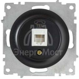 Механизм розетки телеф. 1-м СП Florence 1xRJ11 черн. 1E20601303 OneKeyElectro 2172815