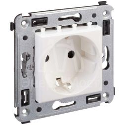 Розетка 3п 2P+E СП Avanti "Белое облако" защ. шторки DKC 4400003