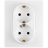 Розетка 2-м СП Etika 2К+З 16А с заземл. винт. зажимы в сборе бел. Leg 672223