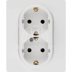 Розетка 2-м СП Etika 2К+З 16А с заземл. винт. зажимы в сборе бел. Leg 672223