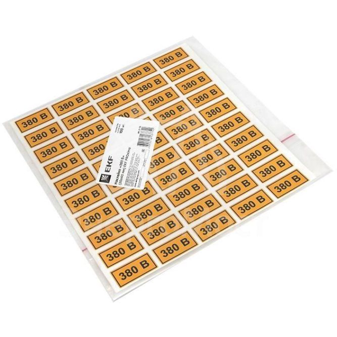 Наклейка &amp;quot;380В&amp;quot; 20х40мм PROxima EKF an-2-16