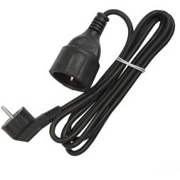 Удлинитель-шнур 1х2м с заземл. 16А IP20 ПВС 3х1 черн. DOMTOK 2341