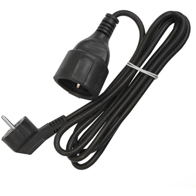 Удлинитель-шнур 1х2м с заземл. 16А IP20 ПВС 3х1 черн. DOMTOK 2341