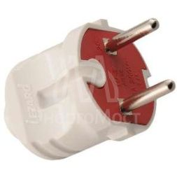Вилка электрич. без заземл. бел. 6А LEZARD 715-0101-601