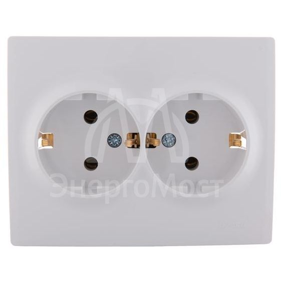 Розетка 2-м СП KARINA термопласт с заземл. бел. LEZARD 707-0200-127B