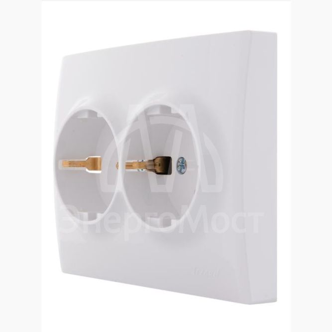 Розетка 2-м СП KARINA термопласт с заземл. бел. LEZARD 707-0200-127B