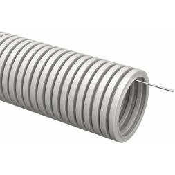 Труба гофрированная ПВХ d20мм с протяжкой сер. (уп.10м) TOKOV ELECTRIC TKE-TG/P-20-C06/10