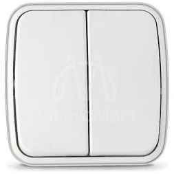 Выключатель 2-кл. ОП Электра 10А IP20 бел. Союз 0031