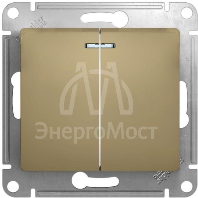 Механизм выключателя 2-кл. СП Glossa 10А IP20 (сх. 5а) 10AX с подсветкой титан SchE GSL000453