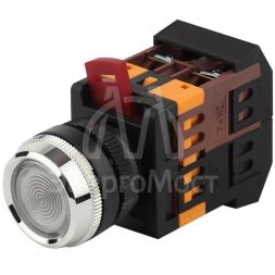 Кнопка ABLFS-22 бел. d22мм неон/240В 1з+1р BBT30-ABLFS-K01E ЭРА Б0045653