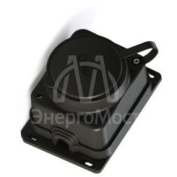 Колодка MultiSet 1х розетка 2К+З 16А/250В IP44 каучуковая черн. SE MST4003BK