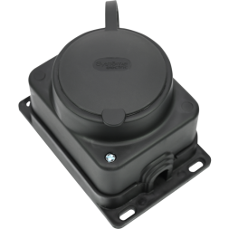 Колодка MultiSet 1х розетка 2К+З 16А/250В IP44 каучуковая черн. SE MST4003BK