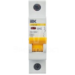 Выключатель автоматический модульный 1п B 40А 4.5кА ВА47-29 KARAT IEK MVA20-1-040-B