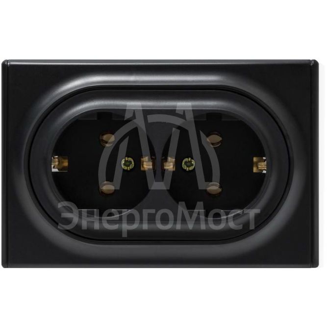 Розетка 2-м СП Florence 16А IP20 с заземл. винт. клеммы черн. 1E10401303 OneKeyElectro 2172813