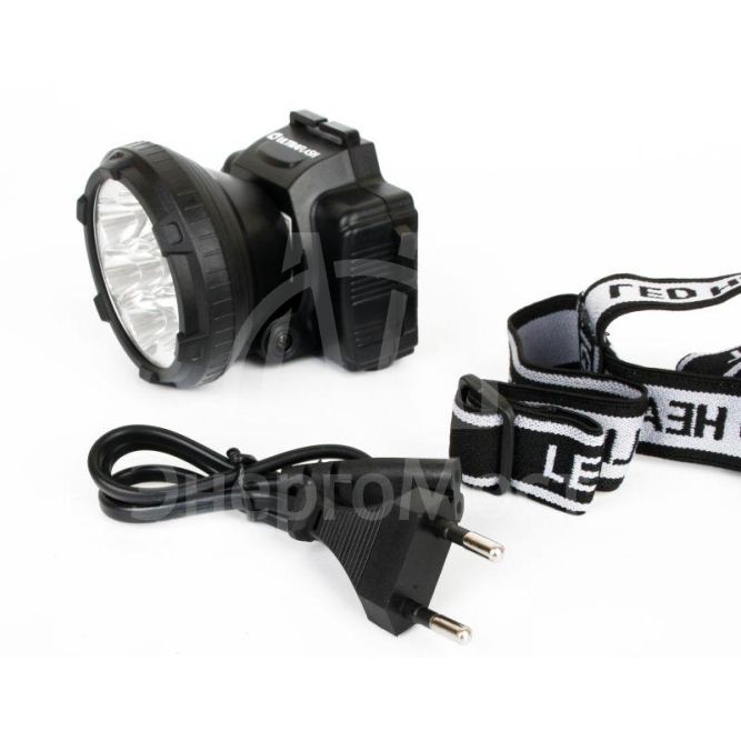 Фонарь налобный аккумуляторный LED 5363 (220В 9LED 2 режима черн.) Ultraflash 11257