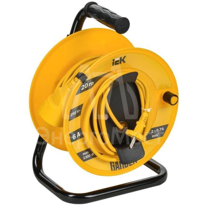 Удлинитель на катушке 1х20м Garden УК20 2P 2х0.75кв.мм IEK GD-KP40-06-01-20