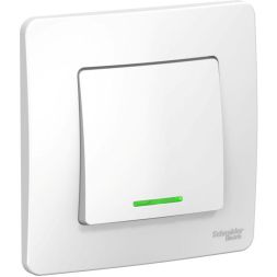 Выключатель 1-кл. СП Blanca 6А IP20 (сх. 1) 250В с подсветкой бел. SE BLNVS006111