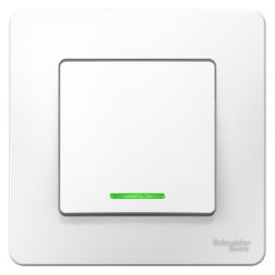 Выключатель 1-кл. СП Blanca 6А IP20 (сх. 1) 250В с подсветкой бел. SE BLNVS006111