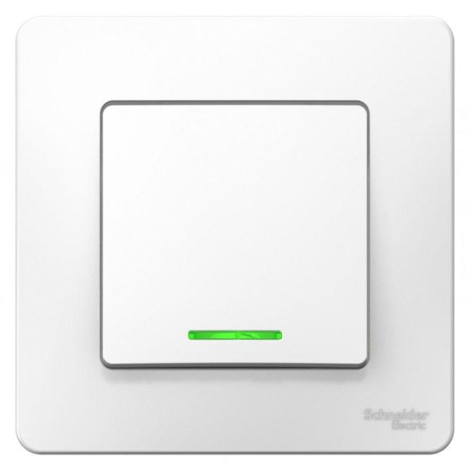 Выключатель 1-кл. СП Blanca 6А IP20 (сх. 1) 250В с подсветкой бел. SE BLNVS006111