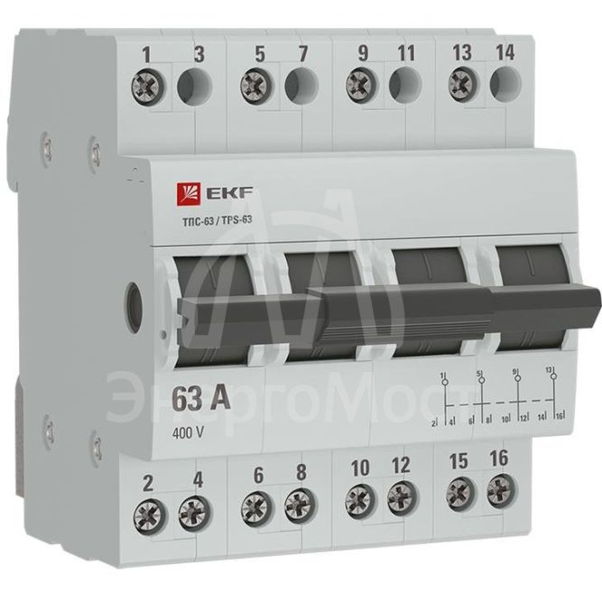 Переключатель трехпозиционный ТПС-63 4P 63А PROxima EKF TPS463