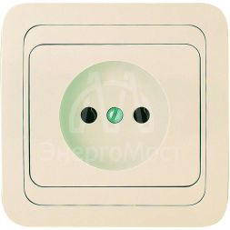 Розетка 1-м СП Mimoza 16А IP20 без заземл. керамика крем./крем. Makel 25002