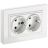 Розетка 2-м СП BRITE РСш12-3-БрБ 16А в сборе с заземл. защ. шторки бел. IEK BR-R24-16-K01-F