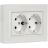 Розетка 2-м СП BRITE РСш12-3-БрБ 16А в сборе с заземл. защ. шторки бел. IEK BR-R24-16-K01-F