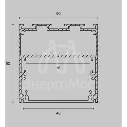 Профиль алюминиевый накладной-подвесной 50х50 Maytoni ALM-5050-S-2M