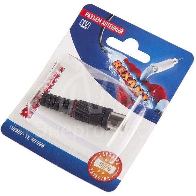 Разъем антенный на кабель гнездо-TV черн. блист. Rexant 06-0011-A