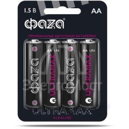 Элемент питания алкалиновый AA/LR6 1.5В Ultra Max LR6UM-B4 BL-4 (уп.4шт) ФАZА 5043022