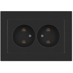 Розетка 2-м СП Accent 6-204-07 16А IP20 250В 2P AL/CU графит Intro Б0063435