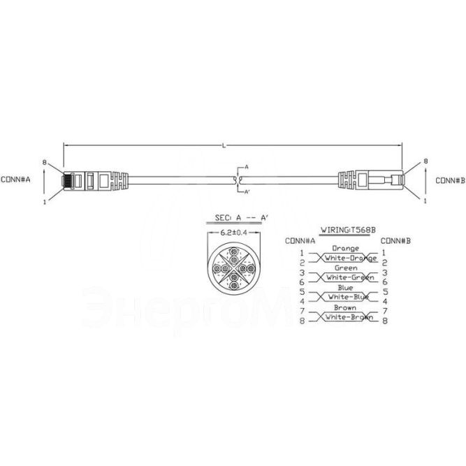 Патч-корд U/UTP кат.6 LSZH 2м PC-LPM-UTP-RJ45-RJ45-C6-2M-LSZH-GY сер. Hyperline 42265