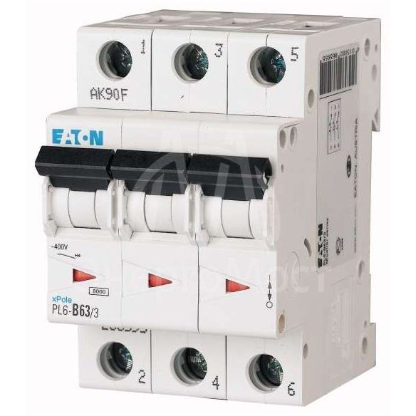 Выключатель автоматический модульный 3п C 63А 6кА PL6-C63/3 EATON 286607