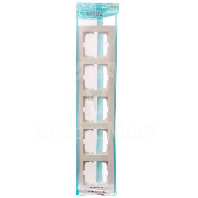 Рамка 5-местн. горизонт. VESNA кремов. LEZARD 742-0300-150