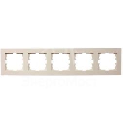 Рамка 5-местн. горизонт. VESNA кремов. LEZARD 742-0300-150