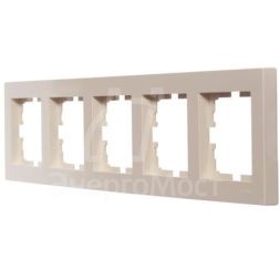 Рамка 5-местн. горизонт. VESNA кремов. LEZARD 742-0300-150