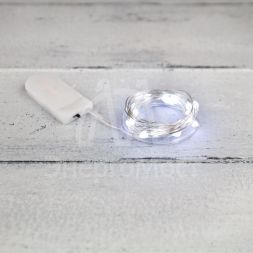 Гирлянда светодиодная &amp;quot;Роса&amp;quot; с крупными каплями 2м 20LED бел. 0.1Вт IP20 элементы питания 2хCR2032 (в компл.) Neon-Night 302-005