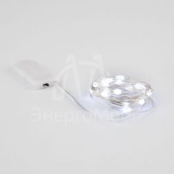 Гирлянда светодиодная &amp;quot;Роса&amp;quot; с крупными каплями 2м 20LED бел. 0.1Вт IP20 элементы питания 2хCR2032 (в компл.) Neon-Night 302-005