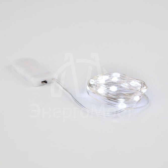 Гирлянда светодиодная &amp;quot;Роса&amp;quot; с крупными каплями 2м 20LED бел. 0.1Вт IP20 элементы питания 2хCR2032 (в компл.) Neon-Night 302-005