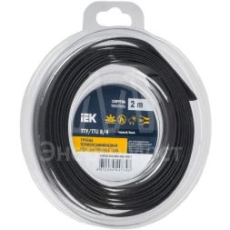 Трубка термоусадочная ТТУ нг-LS 8/4 черн. (уп.2м) IEK UDR12-008-004-002-K02-T