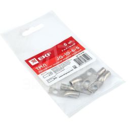Наконечник силовой медный луженый JG-10-6-5 (ТМЛ) (уп.5шт) EKF jg-10-6-5r