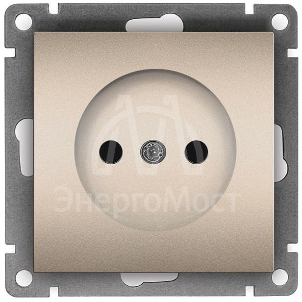 Розетка 1-м СП Афина 16А IP20 без заземл. механизм шампань Universal A0022-Br