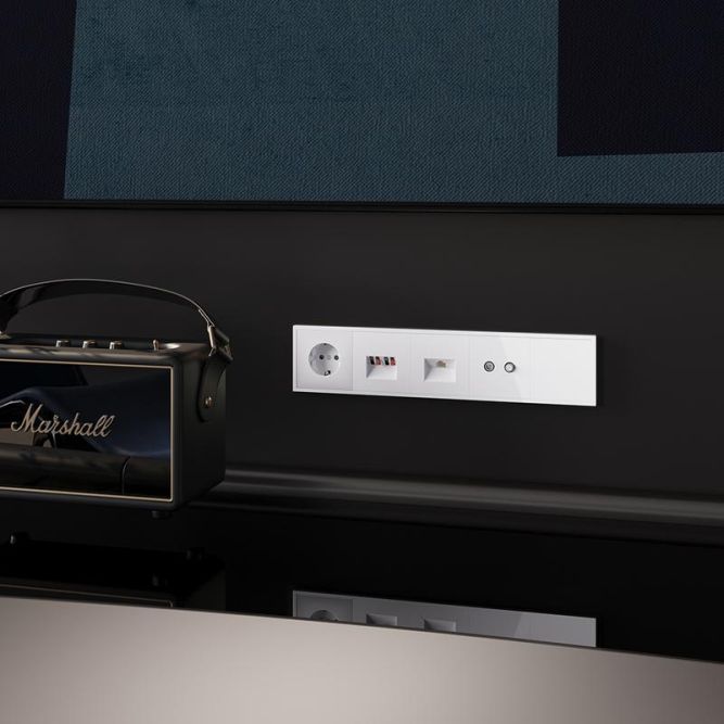 Вывод кабеля СП S70 механизм бел. глянцевый Voltum VLS080201