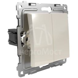 Переключатель проходной 2-кл. СП Pixel 10А IP20 механизм беж. TOKOV ELECTRIC TKE-PX-P2-C02