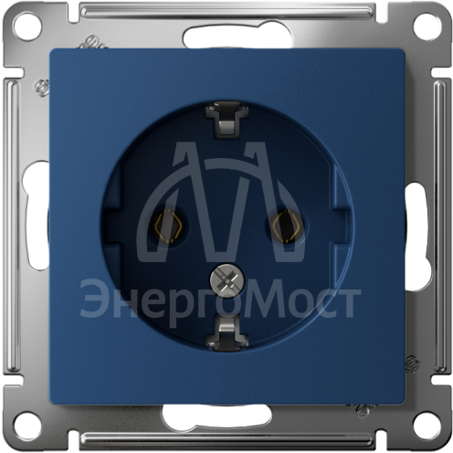 Розетка AtlasDesign 16А с заземл. механизм аквамарин SE ATN001143