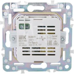 Розетка USB A+A 3.1А SKANDY SK-R15W арктич. бел. IEK SK-U21-D31-K01