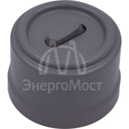 Выключатель проходной 1-кл. (клавишный) пластик титан Bironi B1-221-26