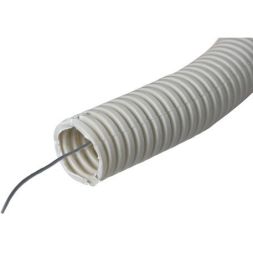Труба гофрированная ПВХ d40мм с протяжкой сер. (уп.15м) Plast PROxima EKF tg-z-40