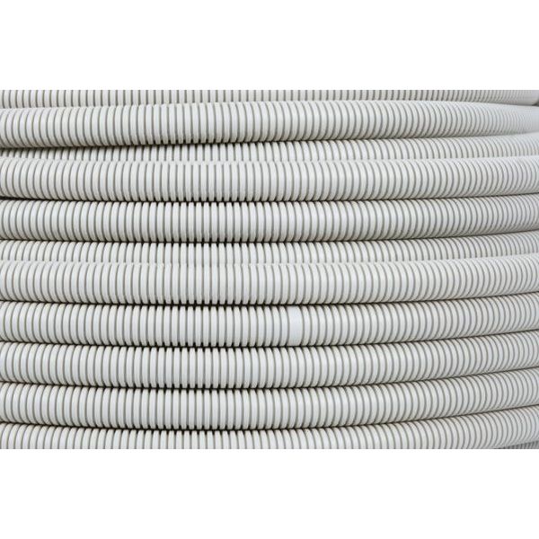 Труба гофрированная ПВХ d40мм с протяжкой сер. (уп.15м) Plast PROxima EKF tg-z-40