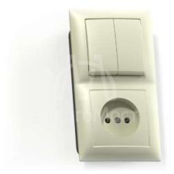 Блок СП БКВР-409 Селена (2-кл. выкл. + розетка) сл. кость Кунцево 8171